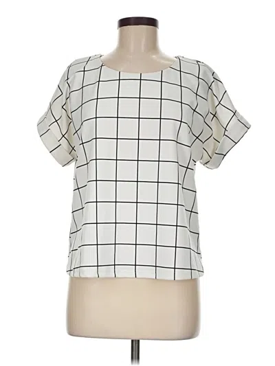 Pre-owned Melloday Short Sleeve Blouse In White