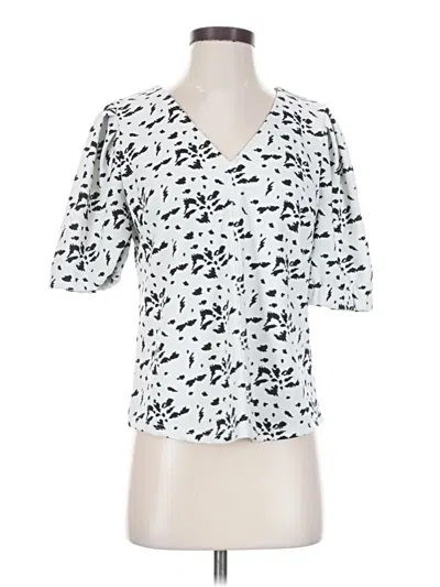 Pre-owned Melloday Short Sleeve Blouse In White