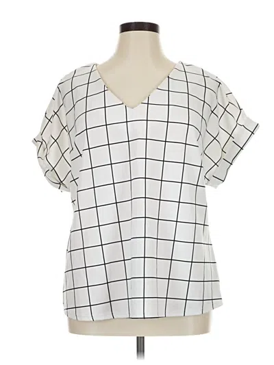 Pre-owned Melloday Short Sleeve Blouse In White