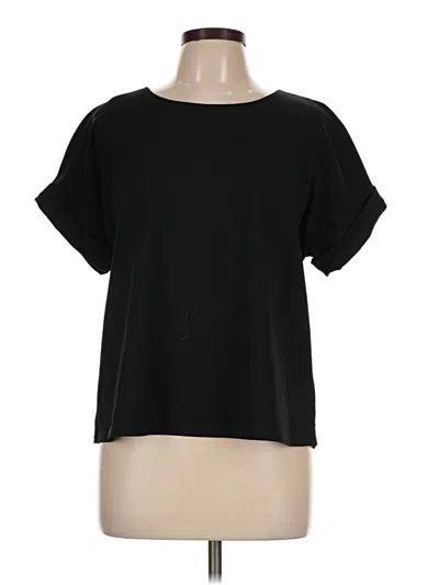 Pre-owned Melloday Short Sleeve Top Black Boatneck Tops