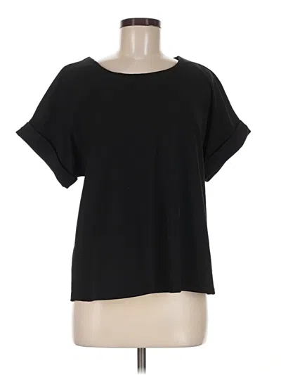 Pre-owned Melloday Short Sleeve Top Black Boatneck Tops