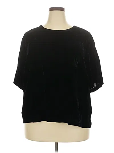 Melloday Short Sleeve Top Black Crew Neck Tops