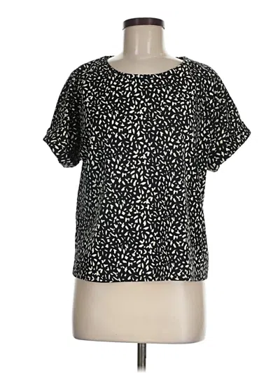 Pre-owned Melloday Short Sleeve Top Black Square Neckline Tops