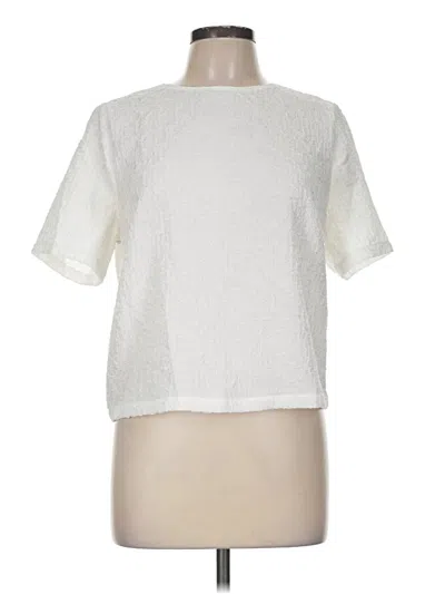 Pre-owned Melloday Short Sleeve Top Ivory Crew Neck Tops