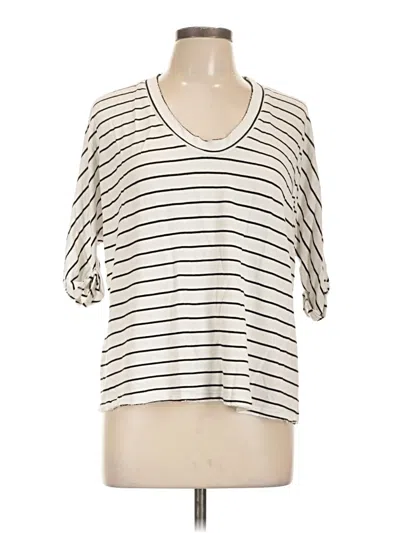 Pre-owned Melloday Short Sleeve Top Ivory V Neck Tops In White