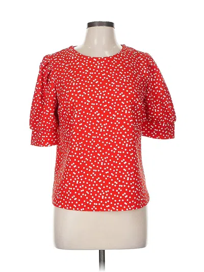 Pre-owned Melloday Short Sleeve Top Red Square Neckline Tops