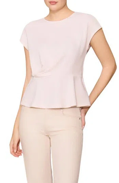Melloday Side Ruched Crepe Top In Pink