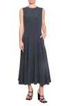 Melloday Sleeveless A-line Dress In Charcoal