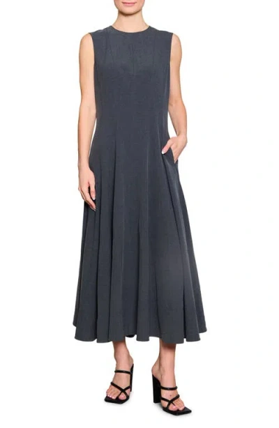 Melloday Sleeveless A-line Dress In Charcoal