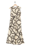 Melloday Sleeveless Fit & Flare Midi Dress In Neutral