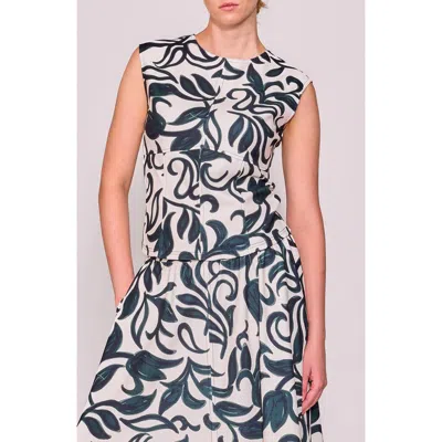Melloday Sleeveless Paneled Crepe Top In Blue