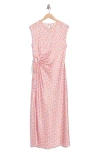 Melloday Sleeveless Side Tie Maxi Dress In Pink Geo Multi