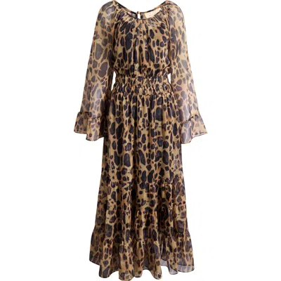 Melloday Smocked Bell Sleeve Maxi Dress In Black