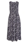 Melloday Smocked Sleeveless Maxi Dress In Black