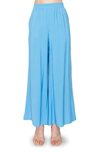 Melloday Soft Wide Leg Pull-on Pants In Blue