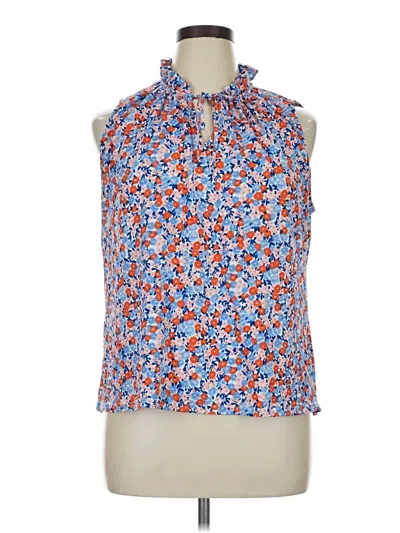 Pre-owned Melloday Tank Top Blue Halter Neckline Tops