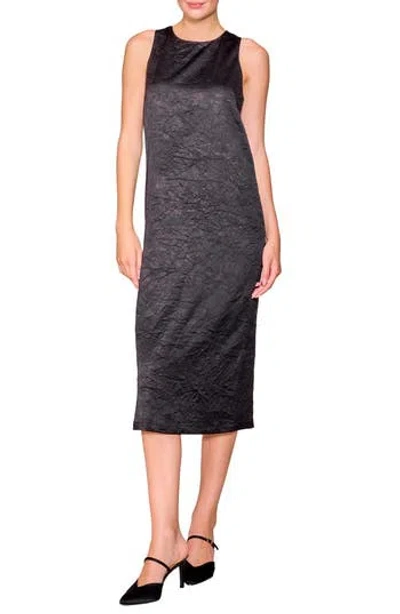 Melloday Textured Popover Shift Dress In Black