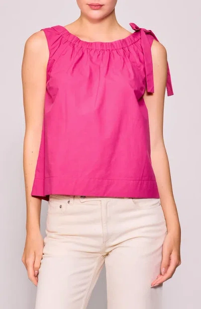 Melloday Tie Shoulder Sleeveless Top In Pink