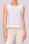 Melloday Tie Shoulder Sleeveless Top In White