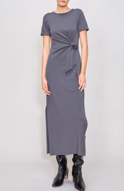 Melloday Tie Waist Maxi Dress In Charcoal