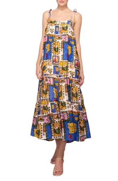Melloday Trapeze Maxi Sundress In Multi