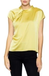 Melloday Twist Detail Cap Sleeve Top In Yellow