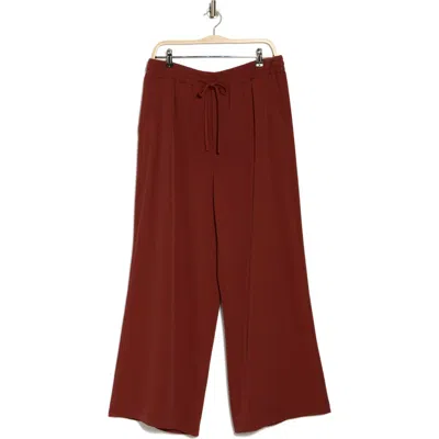 Melloday Wide Leg Drawstring Pants In Rust