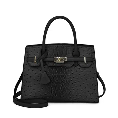 Mellow World Women's Virginia Ostrich Embossed Satchel In Black