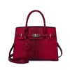 Mellow World Women's Virginia Ostrich Embossed Satchel In Maroon In Multi