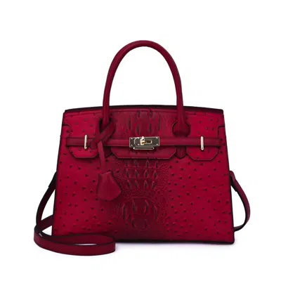 Mellow World Women's Virginia Ostrich Embossed Satchel In Maroon In Multi