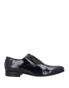 Melluso Man Lace-up Shoes Midnight Blue Size 8 Leather In Blue