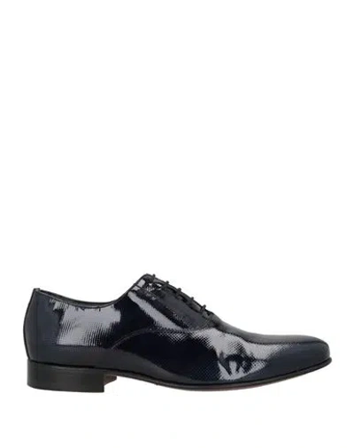 Melluso Man Lace-up Shoes Midnight Blue Size 8 Leather