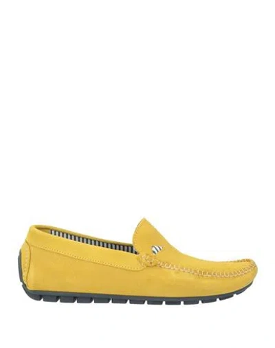 Melluso Walk Man Loafers Marigold Size 9 Leather In Yellow