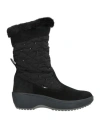 Melluso Walk Woman Ankle Boots Black Size 6 Leather, Textile Fibers