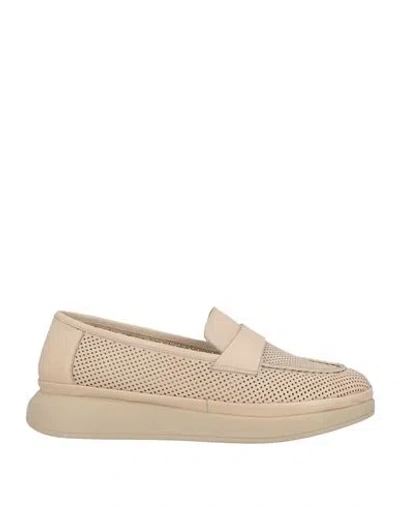 Melluso Walk Woman Loafers Beige Size 11 Leather In Neutral