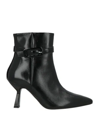 Melluso Woman Ankle Boots Black Size 8 Leather