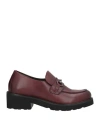 Melluso Woman Loafers Burgundy Size 10 Leather In Brown