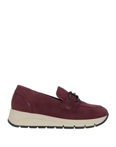 Melluso Woman Loafers Burgundy Size 7 Leather In Multi