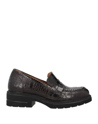 Melluso Woman Loafers Dark Brown Size 8 Leather