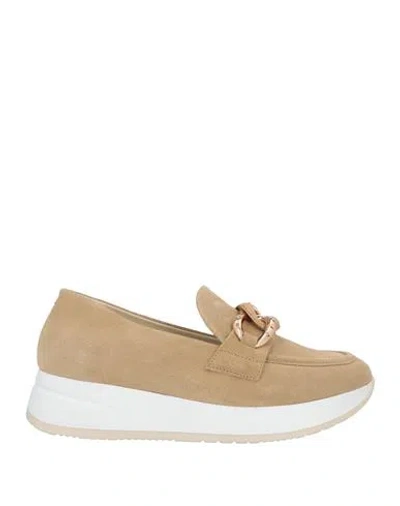 Melluso Woman Loafers Sand Size 10 Leather In Neutral