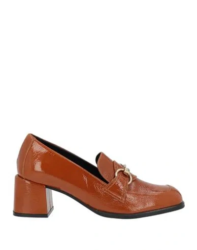 Melluso Woman Loafers Tan Size 10 Leather In Brown