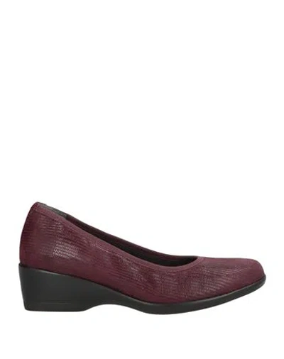 Melluso Woman Pumps Burgundy Size 6 Leather In Red