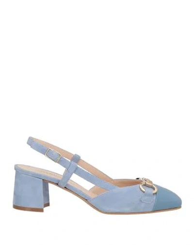 Melluso Woman Pumps Light Blue Size 8 Leather