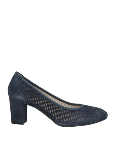 Melluso Woman Pumps Midnight Blue Size 10 Leather