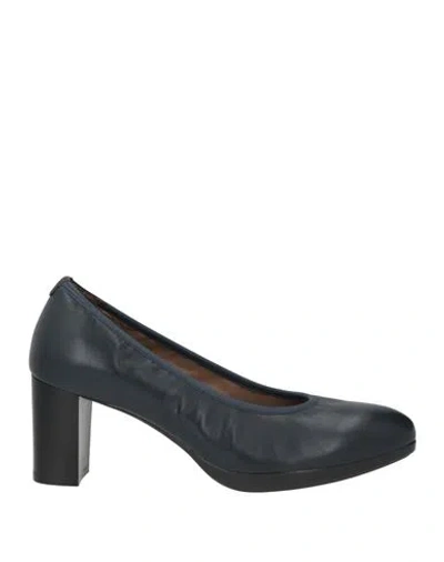 Melluso Woman Pumps Navy Size 9 Leather In Black