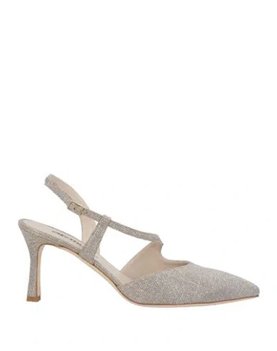 Melluso Woman Pumps Platinum Size 5 Textile Fibers In Grey