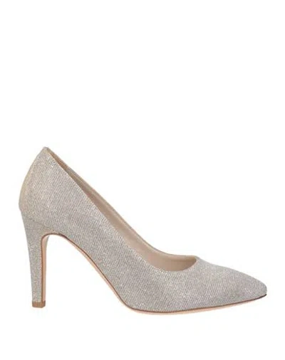 Melluso Woman Pumps Platinum Size 6 Textile Fibers In Grey