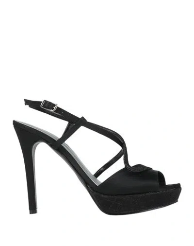 Melluso Woman Sandals Black Size 6 Textile Fibers