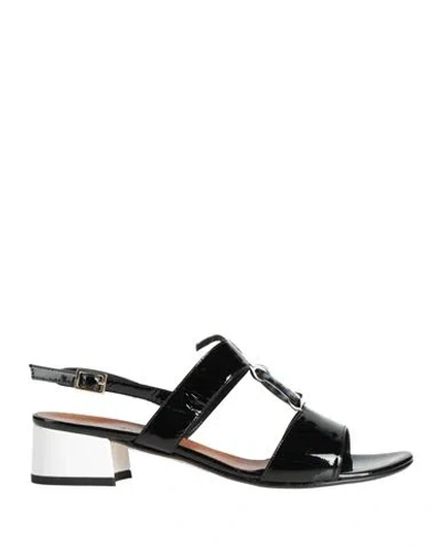 Melluso Woman Sandals Black Size 7 Leather