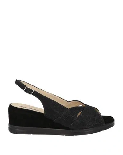 Melluso Woman Sandals Black Size 9 Textile Fibers